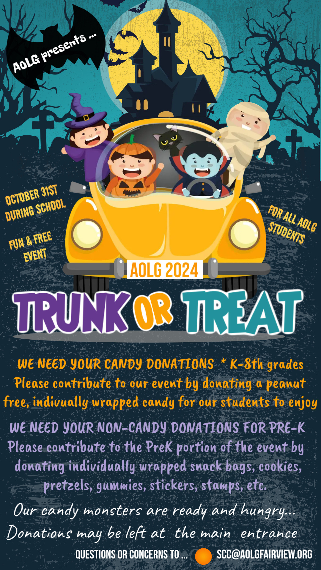 Halloween Donations Needed! Academy of Our Lady of Grace Fairview, NJ